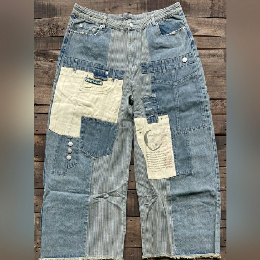 Jaded Gypsy Vintage Patchwork Flare Jeans size L/XL